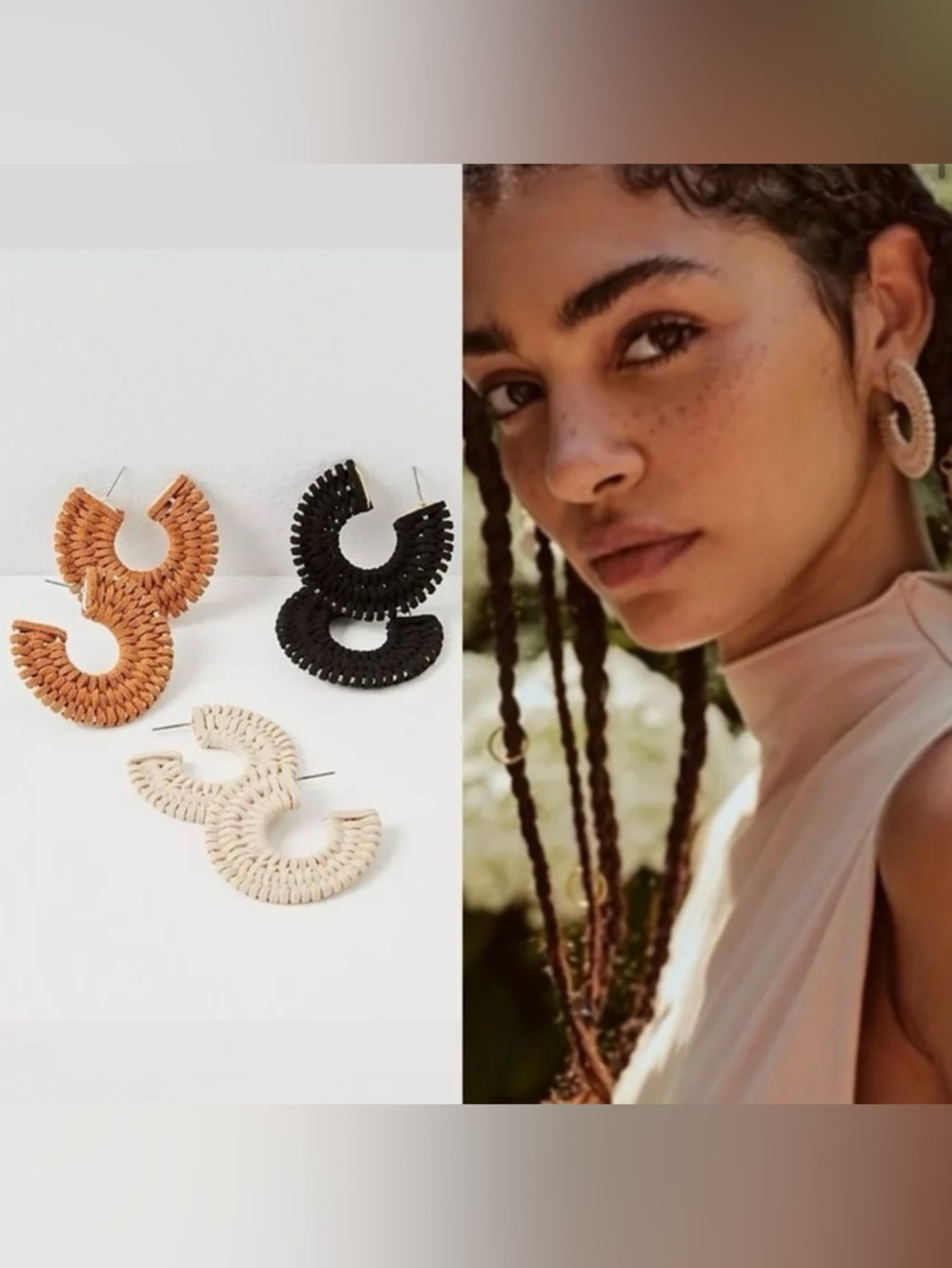 New! Free People “See If I Care” Wrapped Bohemian Hoops